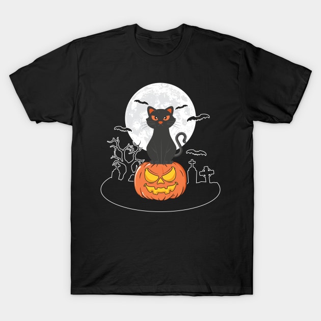 Halloween cat T-Shirt by MZeeDesigns